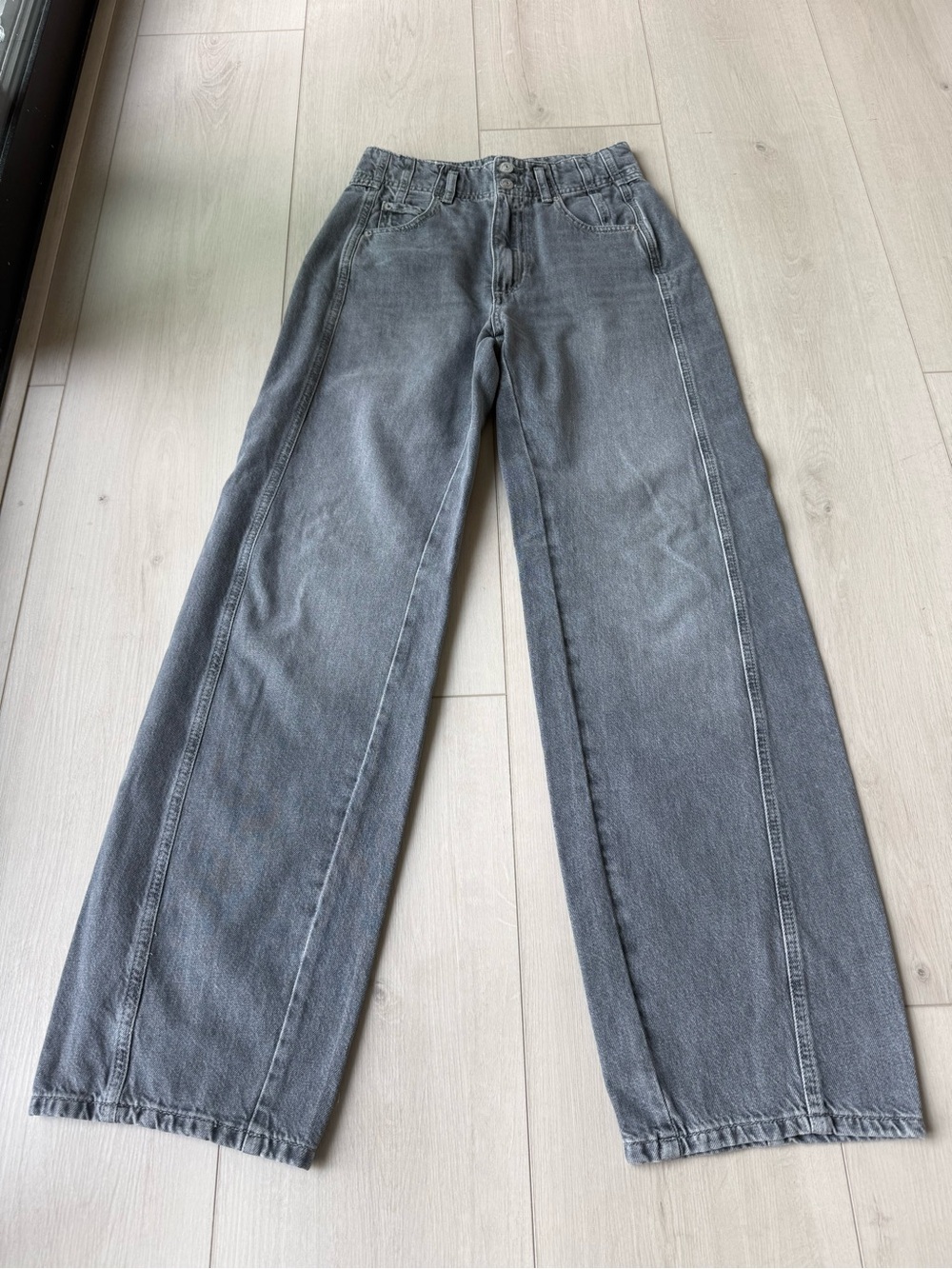 We The Free Light Gray High-Rise Denim Pants